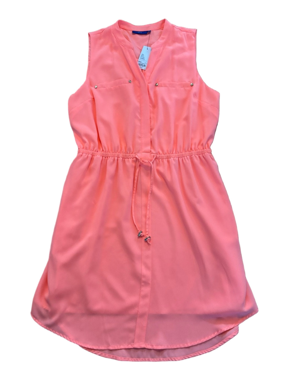 NWT APT. 9 Utility Style Shirtdress Side Pockets Mango Knee Length Hi Low Hem XL